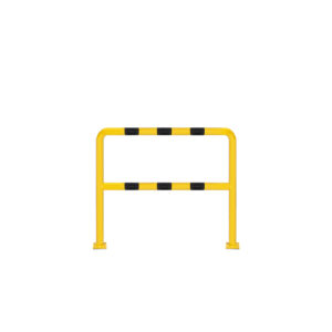 Metallpuffer, technische Barriere U12a - gelb | fi60.3mm, Größe 1200mm x 1100mm | am Boden verschraubt