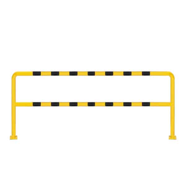 Metallpuffer, technische Barriere U12a - gelb | fi114,3mm, Größe 2500mm x 1100mm | auf dem Boden verschraubt