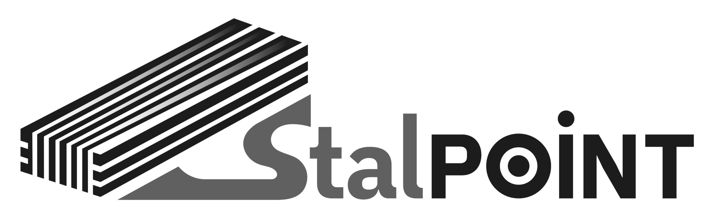 Logo Stal Point – czarne na białym tle (producent odbojnic i barier drogowych)