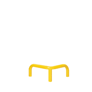 Metall-Eckschutz - gelb | fi114,3mm, Abmessung 600mm x 600mm x 300mm | Zum Einbetonieren