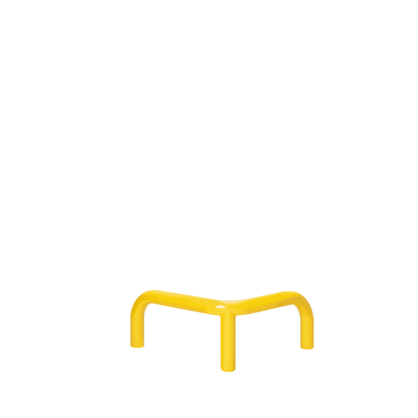 Metall-Eckschutz - gelb | fi114,3mm, Abmessung 600mm x 600mm x 300mm | Zum Einbetonieren