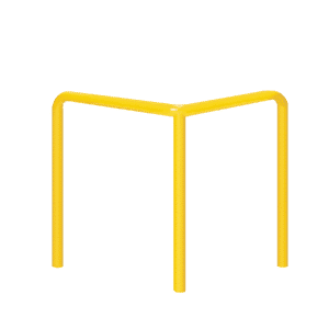 Metall-Eckschutz - gelb | fi76,1mm, Größe 800mm x 800mm x 1000mm | Zum Einbetonieren