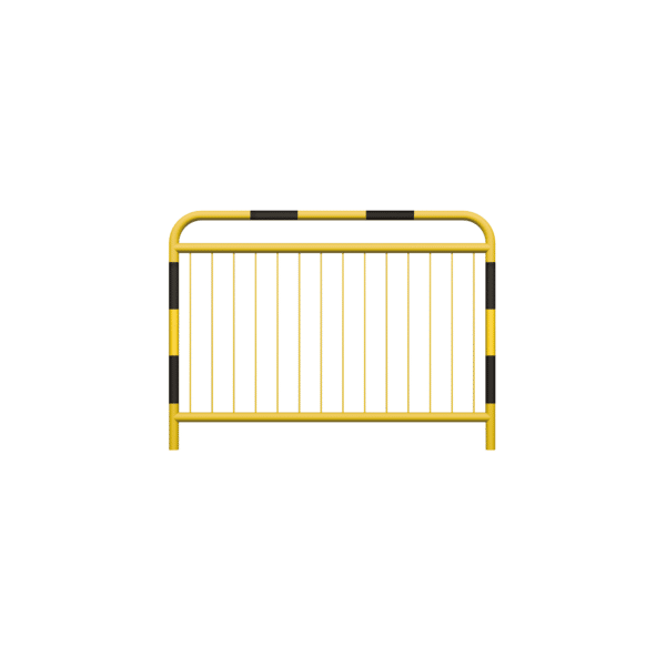 Straßenschranke Typ U-11a mit zusätzlichem Bewehrungsstab, feuerverzinkt, gelb lackiert + Reflexionsstreifen fi48,3mm, Sprosse fi10mm , Größe 1100x1500mm | zu montieren