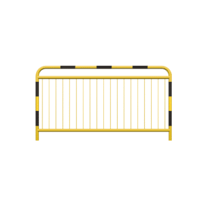 Straßenschranke Typ U-11a mit zusätzlichem Bewehrungsstab, feuerverzinkt, gelb lackiert + Reflexionsstreifen fi48,3 mm, Sprosse fi10mm , Größe 1100x2000mm | zu montieren