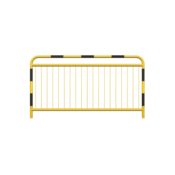 Straßenschranke Typ U-11a mit zusätzlichem Bewehrungsstab, feuerverzinkt, gelb lackiert + Reflexionsstreifen fi48,3 mm, Sprosse fi10mm , Größe 1100x2000mm | zu montieren