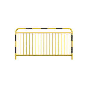 Straßenschranke Typ U-11a mit zusätzlichem Bewehrungsstab, feuerverzinkt, gelb lackiert + Reflexionsstreifen fi48,3 mm, Sprosse fi20mm , Größe 1100x2000mm | zu montieren