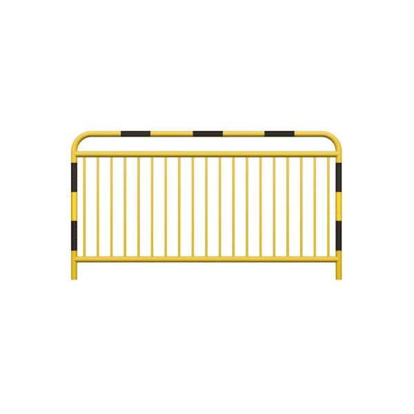 Straßenschranke Typ U-11a mit zusätzlichem Bewehrungsstab, feuerverzinkt, gelb lackiert + Reflexionsstreifen fi48,3 mm, Sprosse fi20mm , Größe 1100x2000mm | zu montieren