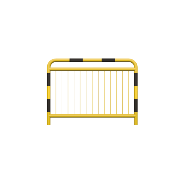 Straßenschranke Typ U-11a mit zusätzlichem Bewehrungsstab, feuerverzinkt, gelb lackiert + Reflexionsstreifen fi60,3 mm, Sprosse fi10mm , Abmessung 1100x1500mm | Verschraubt mit dem Boden
