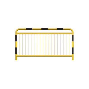 Straßenschranke Typ U-11a mit zusätzlichem Bewehrungsstab, feuerverzinkt, gelb lackiert + Reflexionsstreifen fi60,3 mm, Sprosse fi10mm , Größe 1100x2000mm | zu montieren