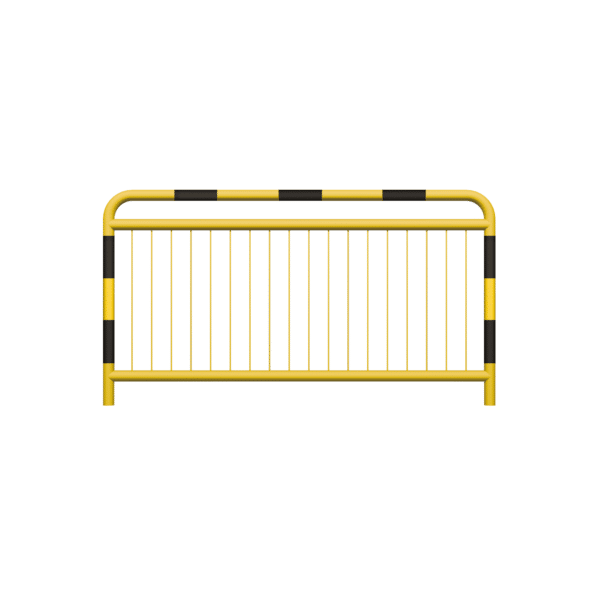 Straßenschranke Typ U-11a mit zusätzlichem Bewehrungsstab, feuerverzinkt, gelb lackiert + Reflexionsstreifen fi60,3 mm, Sprosse fi10mm , Größe 1100x2000mm | zu montieren