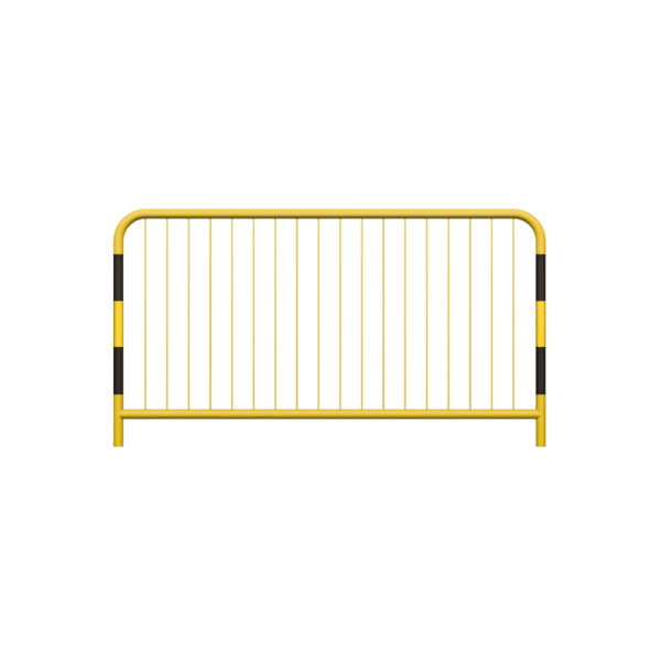 Straßenschranke Typ U-11a verzinkt - gelb mit Reflexionsstreifen | fi48,3 mm, Sprosse fi10mm , Größe 1100x2000mm | Zur Montage