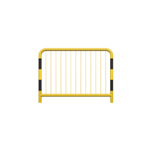 Straßenschranke Typ U-11a verzinkt - gelb mit Reflexionsstreifen | 60,3 mm, Sprossenabstand 10 mm, Größe 1100x1500mm | Zum Einbau