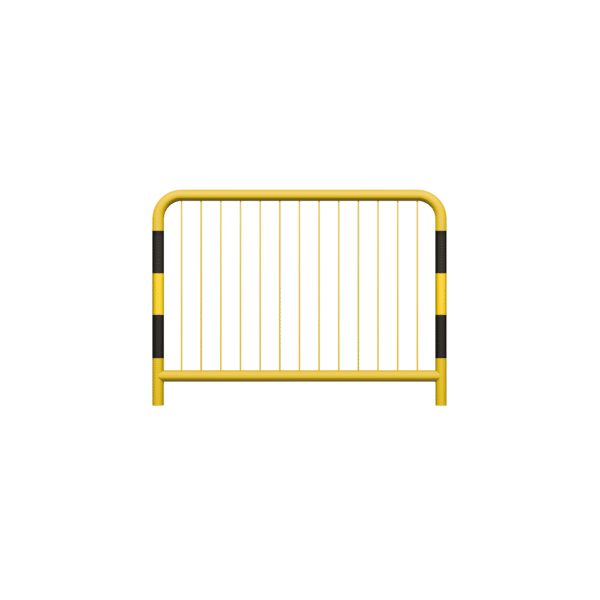 Straßenschranke Typ U-11a verzinkt - gelb mit Reflexionsstreifen | 60,3 mm, Sprossenabstand 10 mm, Größe 1100x1500mm | Zum Einbau