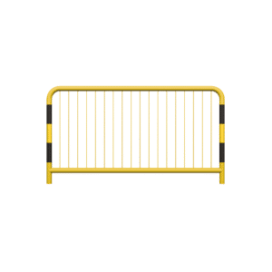 Straßenschranke Typ U-11a verzinkt - gelb mit Reflexionsstreifen | 60,3 mm, Sprossenabstand 10 mm, Größe 1100x2000mm | Zum Einbau