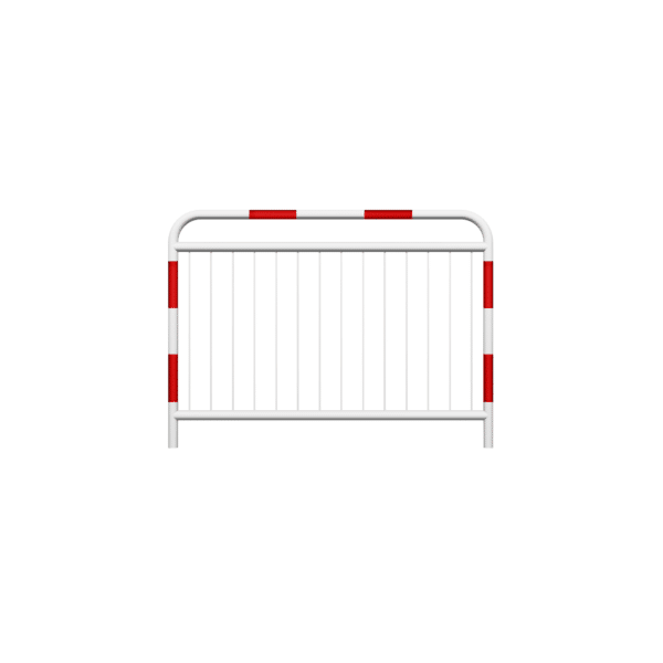 Straßenschranke Typ U-11a mit zusätzlichem Bewehrungsstab, feuerverzinkt, weiß lackiert + Reflexionsstreifen fi48,3mm, Sprosse fi10mm , Größe 1100x1500mm | zu montieren