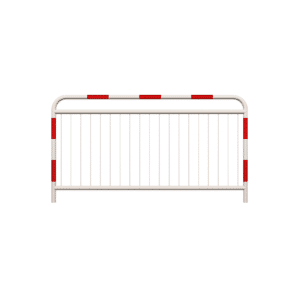 Straßensperre Typ U-11a mit zusätzlichem Bewehrungsstab, feuerverzinkt, weiß lackiert + Reflexionsstreifen fi48,3 mm, Sprosse fi10mm , Größe 1100x2000mm | zum Einbetonieren