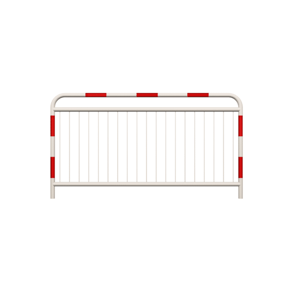 Straßensperre Typ U-11a mit zusätzlichem Bewehrungsstab, feuerverzinkt, weiß lackiert + Reflexionsstreifen fi48,3 mm, Sprosse fi10mm , Größe 1100x2000mm | zum Einbetonieren