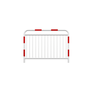 Straßenschranke Typ U-11a mit zusätzlichem Bewehrungsstab, feuerverzinkt, weiß lackiert + Reflexionsstreifen fi48,3mm, Sprosse fi20mm , Größe 1100x1500mm | zu montieren