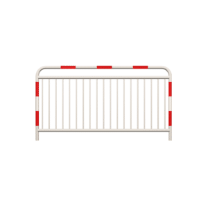 Straßensperre Typ U-11a mit zusätzlichem Bewehrungsstab, feuerverzinkt, weiß lackiert + Reflexionsstreifen fi48,3 mm, Sprosse fi20mm , Abmessung 1100x2000mm | zum Einbetonieren