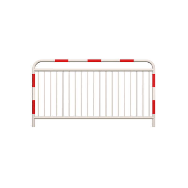 Straßensperre Typ U-11a mit zusätzlichem Bewehrungsstab, feuerverzinkt, weiß lackiert + Reflexionsstreifen fi48,3 mm, Sprosse fi20mm , Abmessung 1100x2000mm | zum Einbetonieren