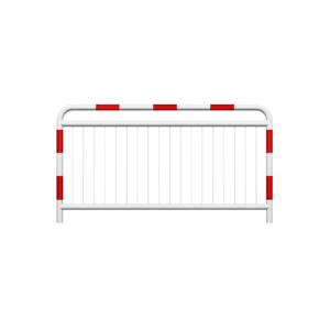 Straßensperre Typ U-11a mit zusätzlichem Bewehrungsstab, feuerverzinkt, weiß lackiert + Reflexionsstreifen fi60,3 mm, Sprosse fi10mm , Abmessung 1100x2000mm | zum Einbetonieren