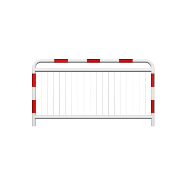 Straßensperre Typ U-11a mit zusätzlichem Bewehrungsstab, feuerverzinkt, weiß lackiert + Reflexionsstreifen fi60,3 mm, Sprosse fi10mm , Abmessung 1100x2000mm | zum Einbetonieren