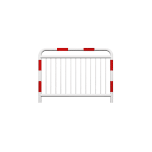 Straßenschranke Typ U-11a mit zusätzlichem Bewehrungsstab, feuerverzinkt, weiß lackiert + Reflexionsstreifen fi60,3 mm, Sprosse fi20mm , Abmessung 1100x1500mm | Verschraubt mit dem Boden