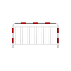 Straßensperre Typ U-11a mit zusätzlichem Bewehrungsstab, feuerverzinkt, weiß lackiert + Reflexionsstreifen fi60,3 mm, Sprosse fi20mm , Abmessung 1100x2000mm | zum Einbetonieren