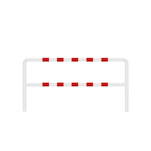 U12a-rotes Metallgeländer mit weißen Reflexionsstreifen | fi48.3mm, Größe 2000mm x 1100mm | Zu montieren