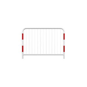 Straßenschranke Typ U-11a verzinkt - weiß mit Reflexionsstreifen | fi48,3 mm, Sprosse fi10mm , Größe 1100x1500mm | mit dem Boden verschraubt