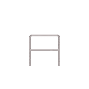 Metallpuffer, technische Barriere U12a - verzinkt | fi76.1mm, Abmessung 1000mm x 1100mm | Zum Einbetonieren