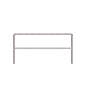 Metallpuffer, technische Barriere U12a - verzinkt | fi48.3mm, Größe 2000mm x 1100mm | Zum Einbetonieren