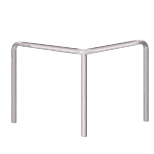 Verzinkter Metall-Eckpuffer - fi114.3mm, Größe 1000mm x 1000mm x 1000mm | Verschraubt auf dem Boden