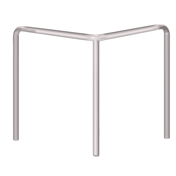 Verzinkter Metall-Eckpuffer - fi60.3mm, Größe 1000mm x 1000mm x 1200mm | Verschraubt auf dem Boden