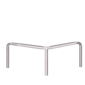 Verzinkter Metall-Eckpuffer - fi48.3mm, Größe 1000mm x 1000mm x 600mm | Verschraubt auf dem Boden
