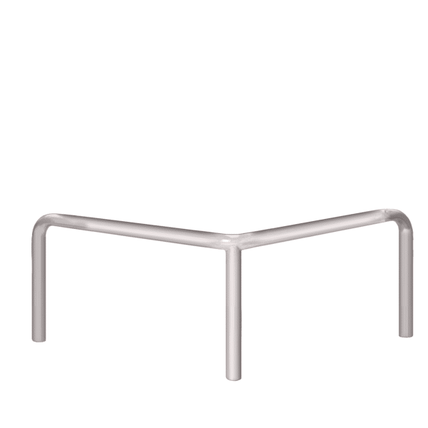 Verzinkter Metall-Eckpuffer - fi48.3mm, Größe 1000mm x 1000mm x 600mm | Verschraubt auf dem Boden