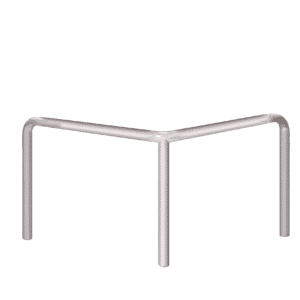 Verzinkter Metall-Eckschutz | fi114,3mm, Abmessung 1000mm x 1000mm x 800mm | mit dem Boden verschraubt