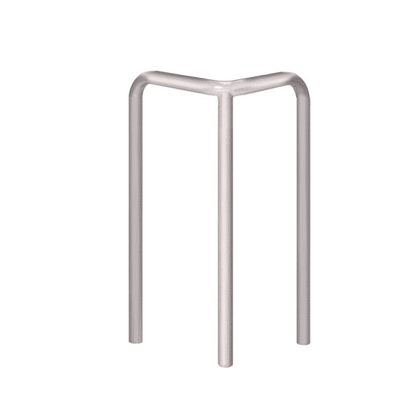 Verzinkter Metall-Eckpuffer - fi60.3mm, Abmessung 600mm x 600mm x 1200mm | Am Boden verschraubt