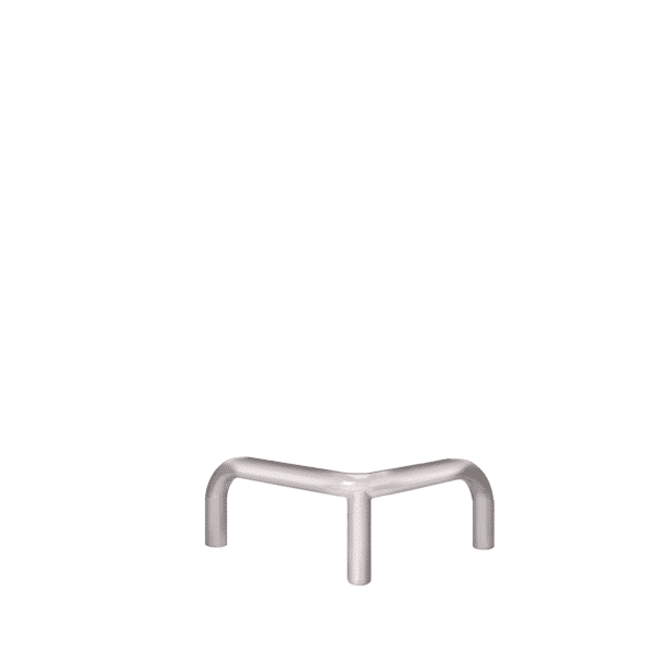 Verzinkter Metall-Eckpuffer - fi48.3mm, Abmessung 600mm x 600mm x 300mm | mit dem Boden verschraubt