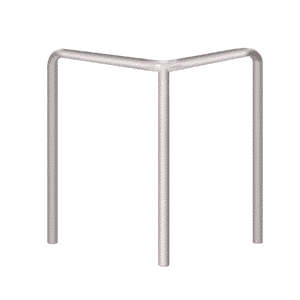 Verzinktes Metall-Eckschutzprofil | fi60,3mm, Größe 800mm x 800mm x 1200mm | Zum Einbetonieren