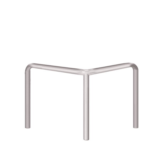 Verzinkter Metall-Eckpuffer - fi76.1mm, Größe 800mm x 800mm x 800mm | Verschraubt mit dem Boden