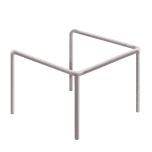 Metall U-Stoßfänger - verzinkt | fi48.3mm, Abmessung 1000mm x 1000mm x 1000mm | mit dem Boden verschraubt