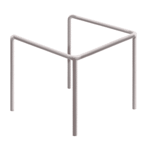 U-verzinkter Metallpuffer | fi48,3mm, Abmessung 1000mm x 1000mm x 1200mm | Zum Einbetonieren