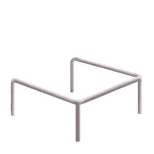 U-verzinkter Metallpuffer | fi114,3mm, Abmessung 1000mm x 1000mm x 600mm | Zum Einbetonieren