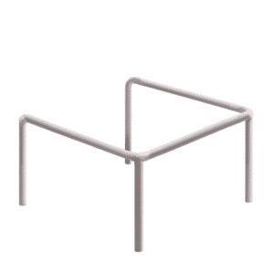 Metall U-Stoßfänger - verzinkt | fi114.3mm, Abmessung 1000mm x 1000mm x 800mm | mit dem Boden verschraubt