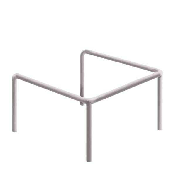 U-verzinkter Metallpuffer | fi76.1mm, Abmessung 1000mm x 1000mm x 800mm | Zum Einbetonieren