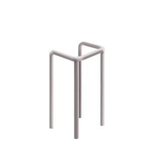 Metall U-Stoßfänger - verzinkt | fi114.3mm, Abmessung 600mm x 600mm x 1200mm | mit dem Boden verschraubt