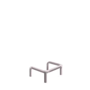 U-verzinkter Metallpuffer | fi48,3mm, Abmessung 600mm x 600mm x 300mm | Zum Einbetonieren