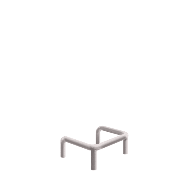 U-verzinkter Metallpuffer | fi48,3mm, Abmessung 600mm x 600mm x 300mm | Zum Einbetonieren