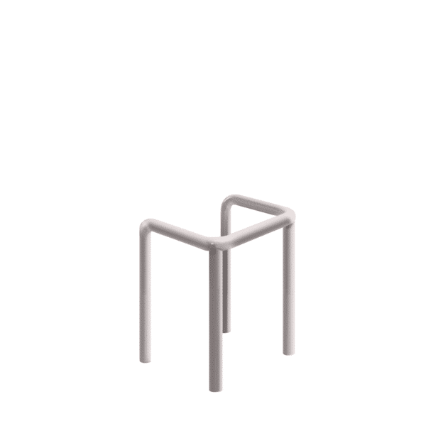 Metall U-Stoßfänger - verzinkt | fi48.3mm, Abmessung 600mm x 600mm x 800mm | mit dem Boden verschraubt